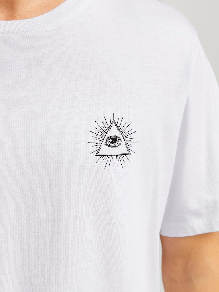 Men's Jackie Tee Short Sleeve Crew Neck-White-Closer View of Front