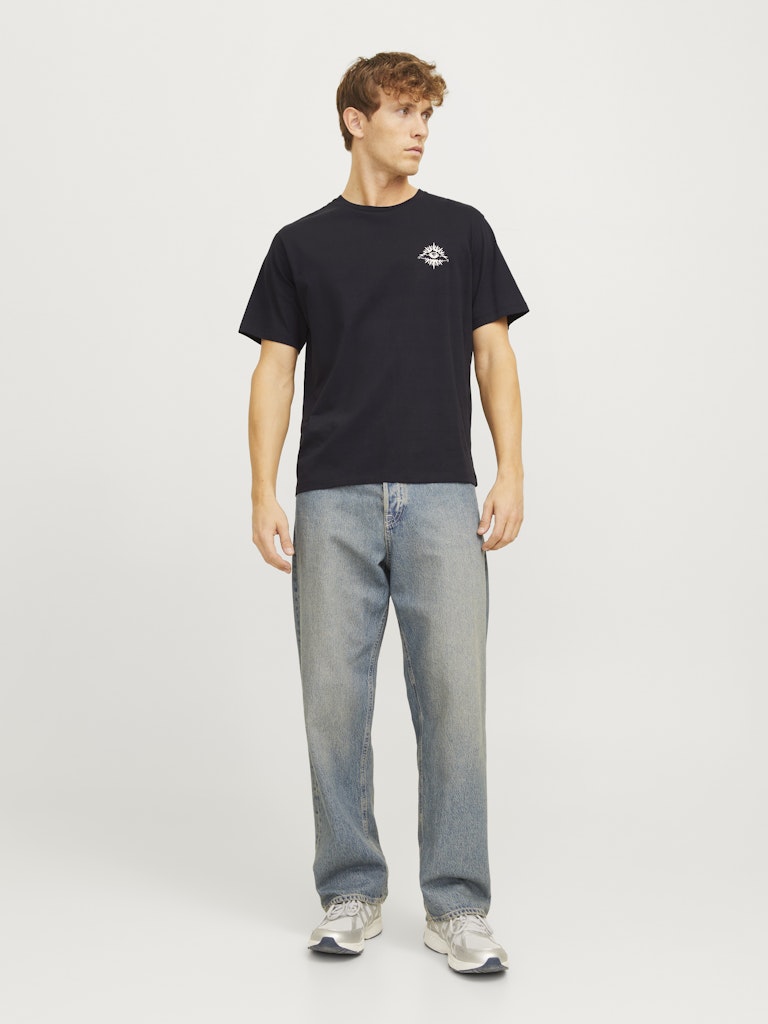 Men's Jackie Tee Short Sleeve Crew Neck-Black-Model Full Front View