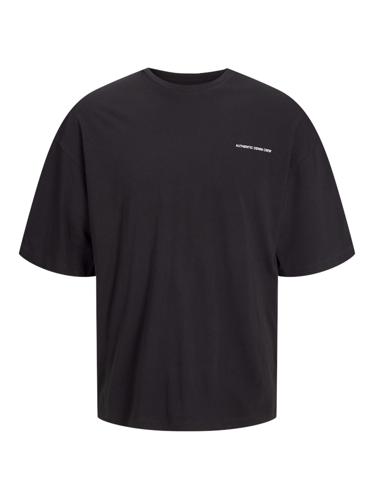 JACK&JONES Almos Black Crew Neck Tee Black model front view