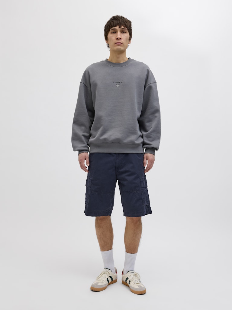 Cole Mateo Mid Dark Navy Cargo Shorts-Full model view