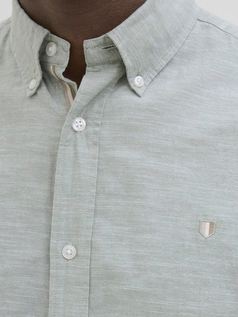 Men's Summer Shield Short Sleeve Shirt-Hedge Green-Button View