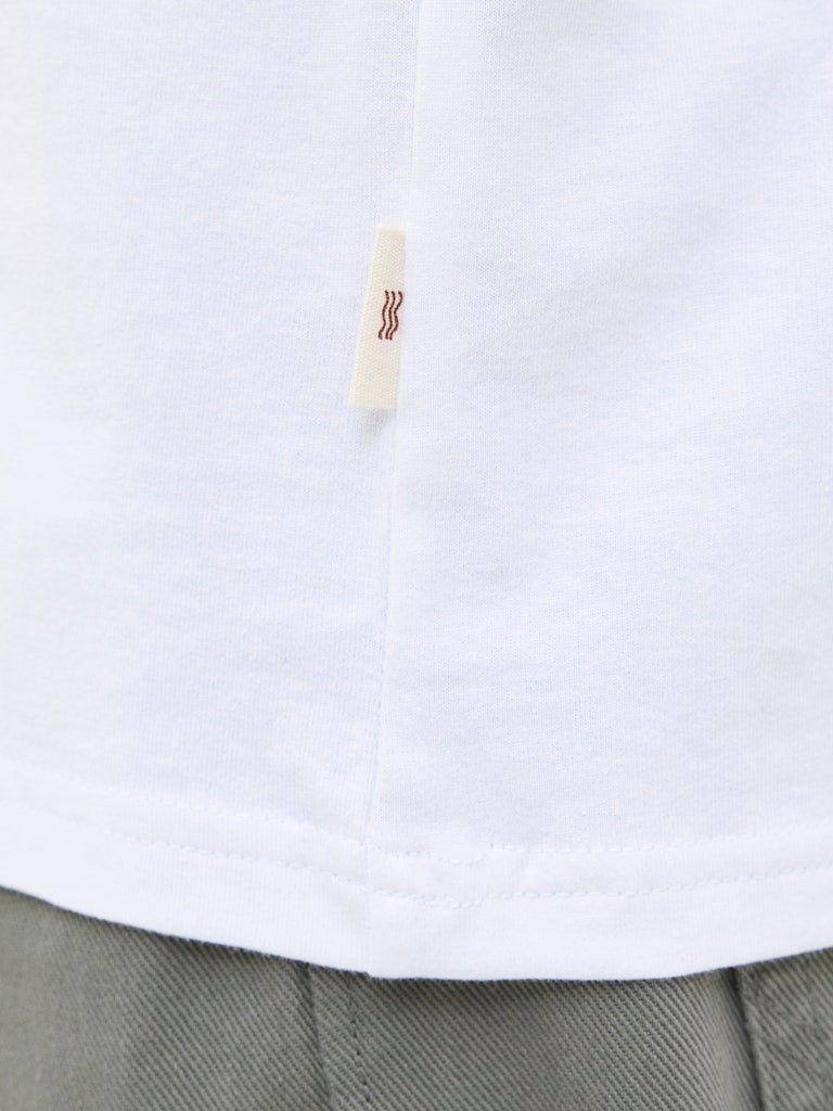 JACK JONES ORIGINALS Tavira Branding Tee Short Sleeve Crew Neck-Bright White Bright White back view
