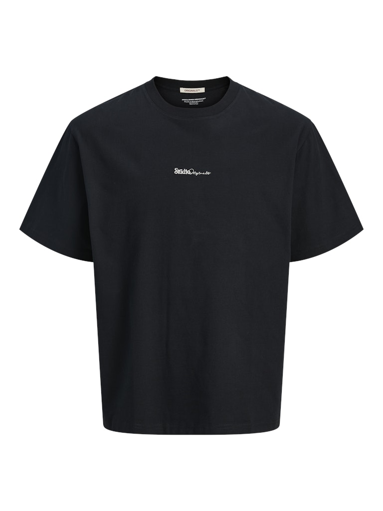 Men's Acapulco Minimal Branding Tee Short Sleeve-Black-Front View