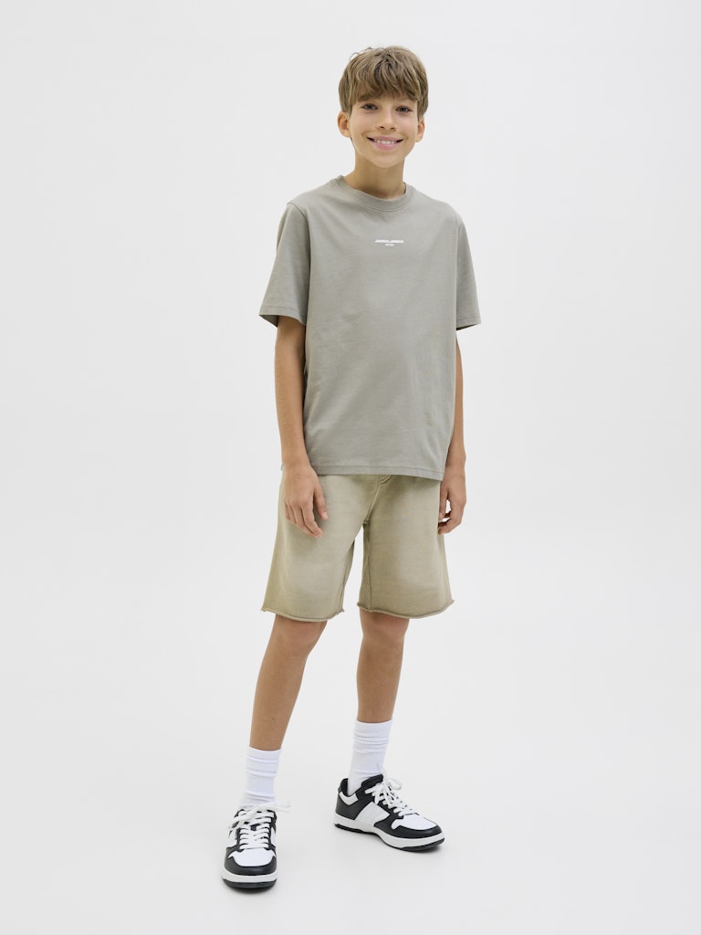 Lido Back Print Boys Shadow Grey Tee-Fll model view