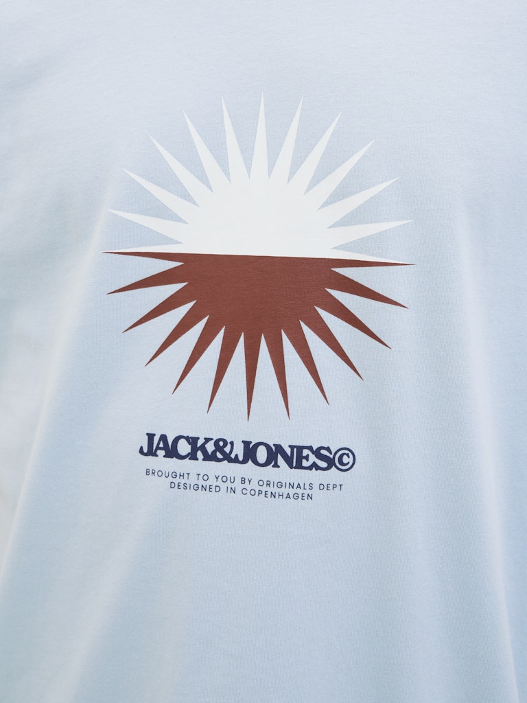JACK JONES ORIGINALS Tavira Branding Tee Short Sleeve Crew Neck-Skyway Skyway side view
