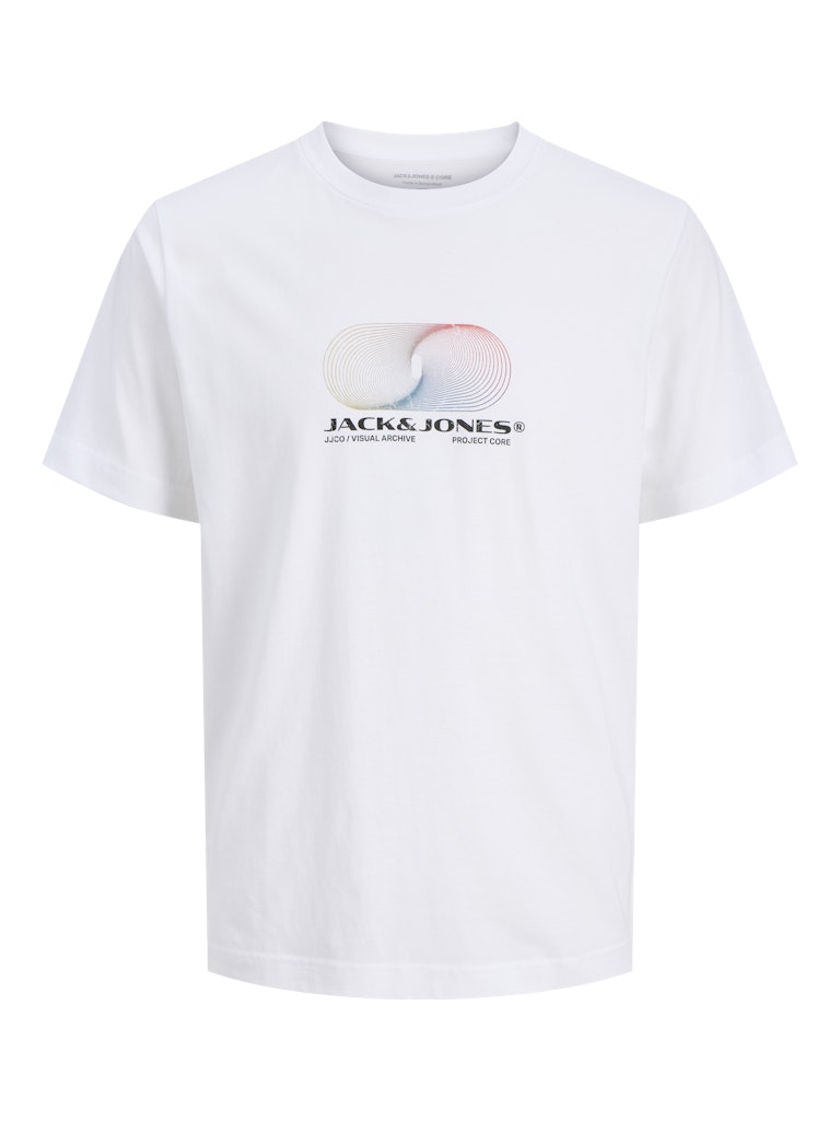 JACK JONES CORE Calma Tee Short Sleeve Crew Neck-Bright White Bright White side view