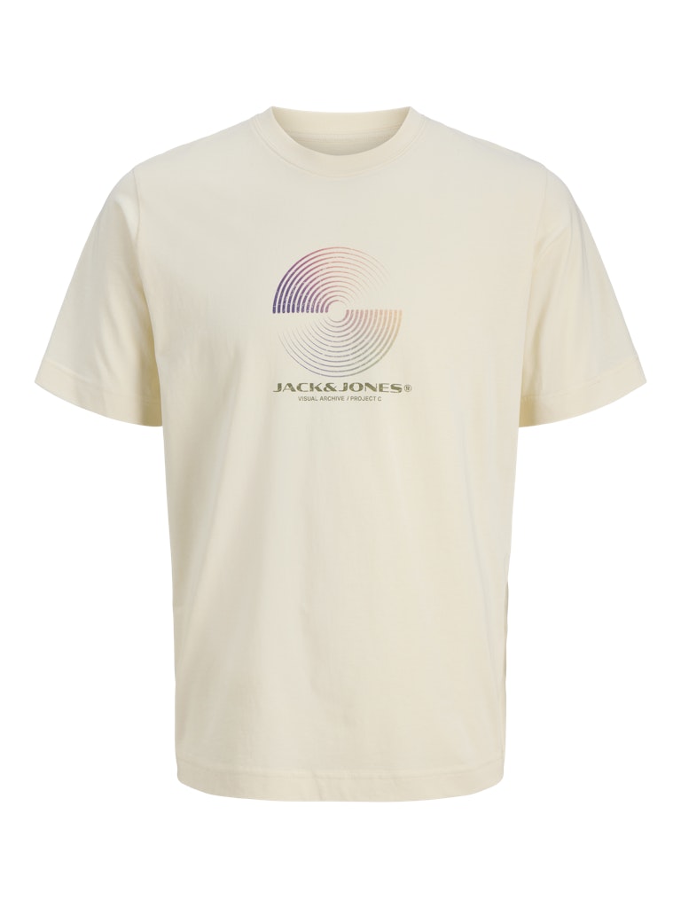 JACK JONES CORE Calma Tee Short Sleeve Crew Neck-Sweet Corn Sweet Corn back view