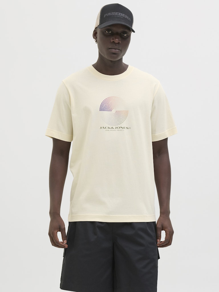 JACK JONES CORE Calma Tee Short Sleeve Crew Neck-Sweet Corn Sweet Corn front view