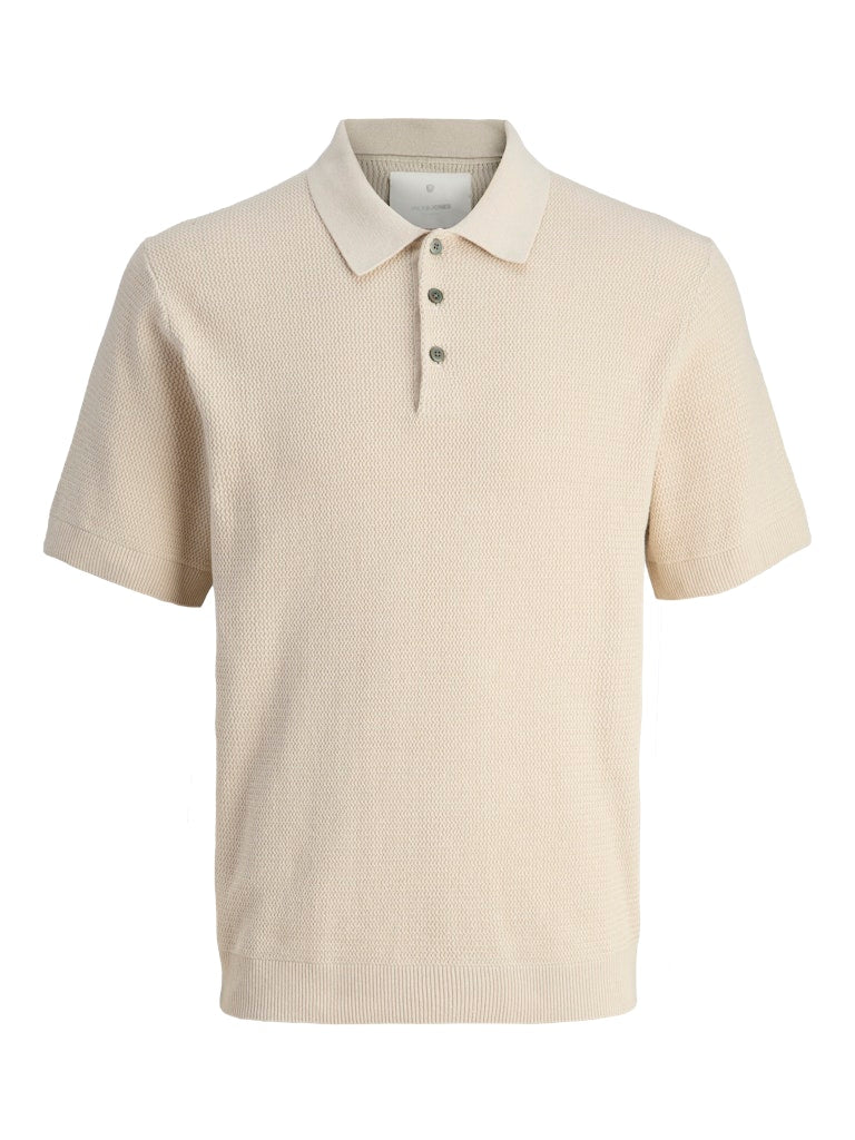 JACK JONES PREMIUM Cooper Knit Polo-Silver Lining Silver Lining front view