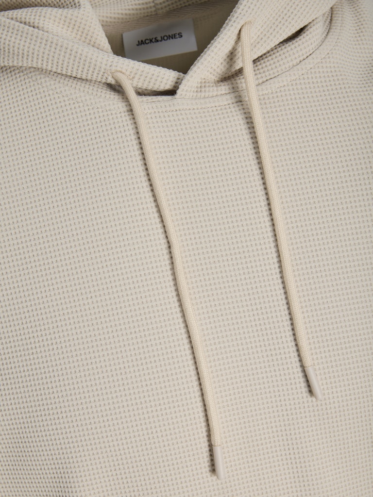 JACK&JONES Waffle Daytona Hoodie-Moonbeam Moonbeam detail view