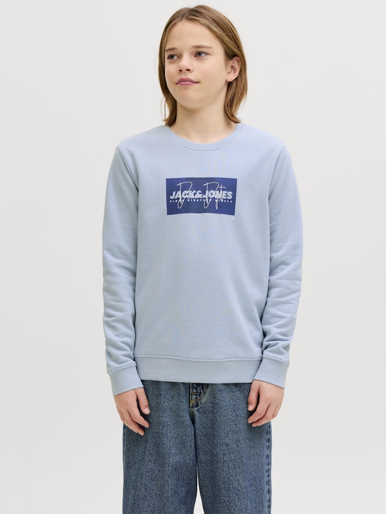 Jack Jones Youths Cole Print Sweatshirt Junior-Celestial Blue Celestial Blue front view