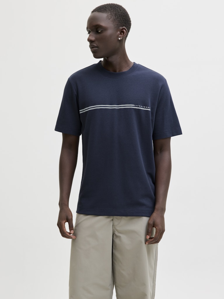 JACK JONES CORE Fusion Chest Brand Tee-Outer Space Outer Space back view