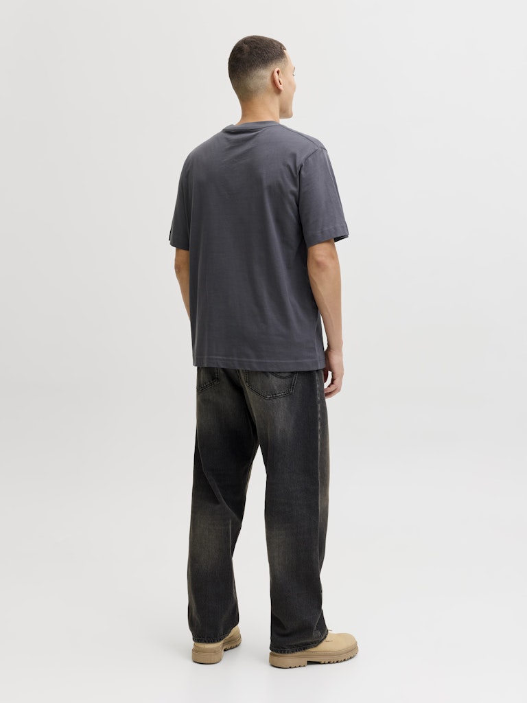 JACK JONES CORE Club Front Print Tee Short Sleeve Crew-Asphalt Asphalt back view