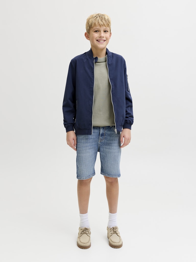 Jack Jones Youths Rick Junior Shorts-Blue Denim Blue Denim model front view