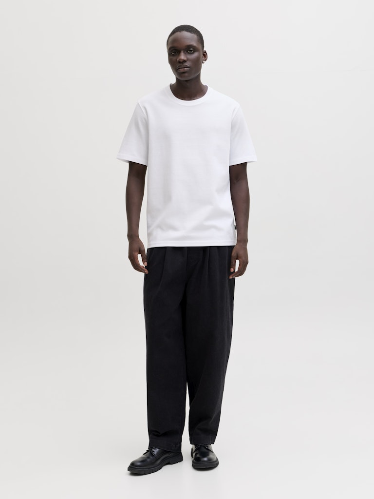 JACK JONES PREMIUM Ethan Short Sleeve Logo Tee-Bright White Bright White model front view