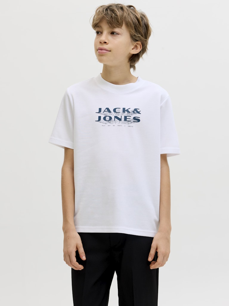 Jack Jones Youths Fusion Junior T-Shirt-Bright White Bright White front view