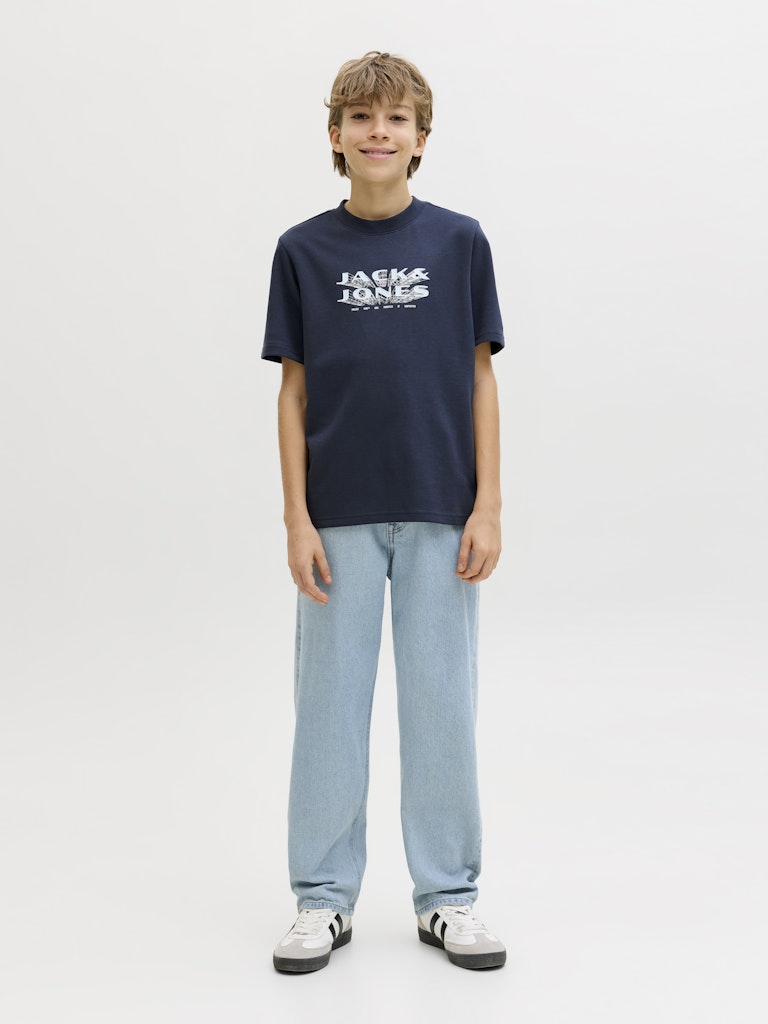 Jack Jones Youths Fusion Junior T-Shirt-Outer Space Outer Space model front view