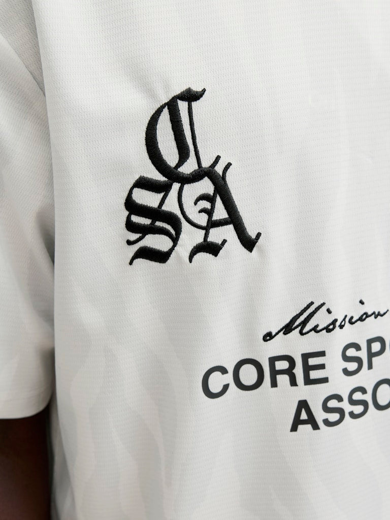 JACK JONES CORE Dust Piping Football Jersey-Bright White Bright White flat front view