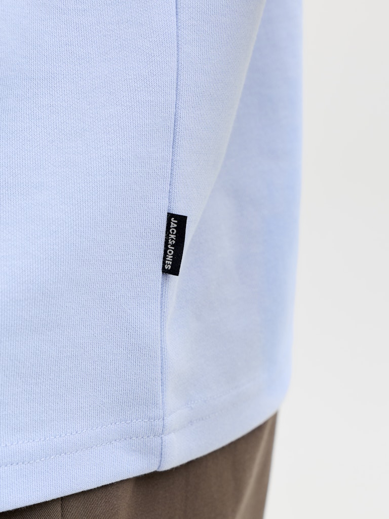 Men's Ethan Short Sleeve Logo Tee-Chambray Blue-Tab Logo View