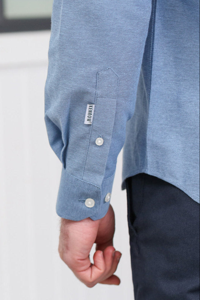 Kenrow Menswear Jagger Denim Melange Oxford Shirt Denim Melange detail view