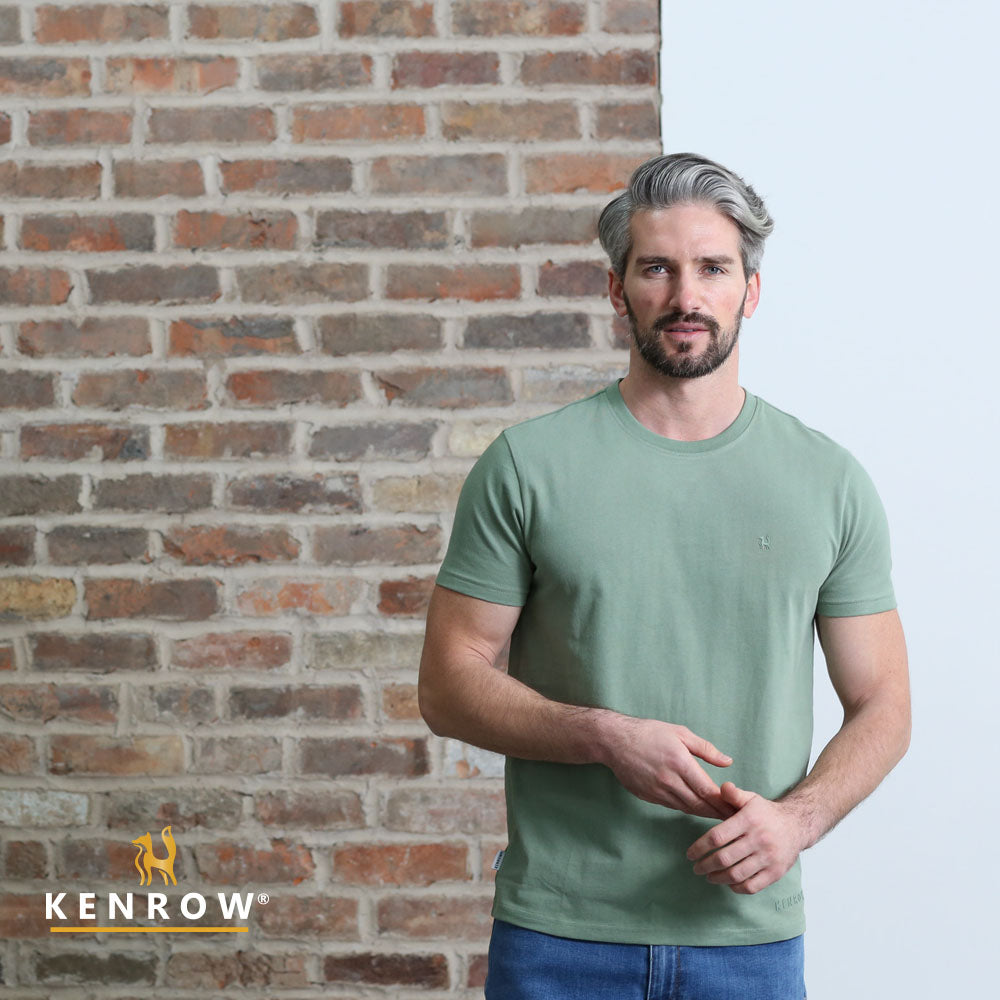 Kenrow Menswear Jax Basil Brushed Tee Basil detail view