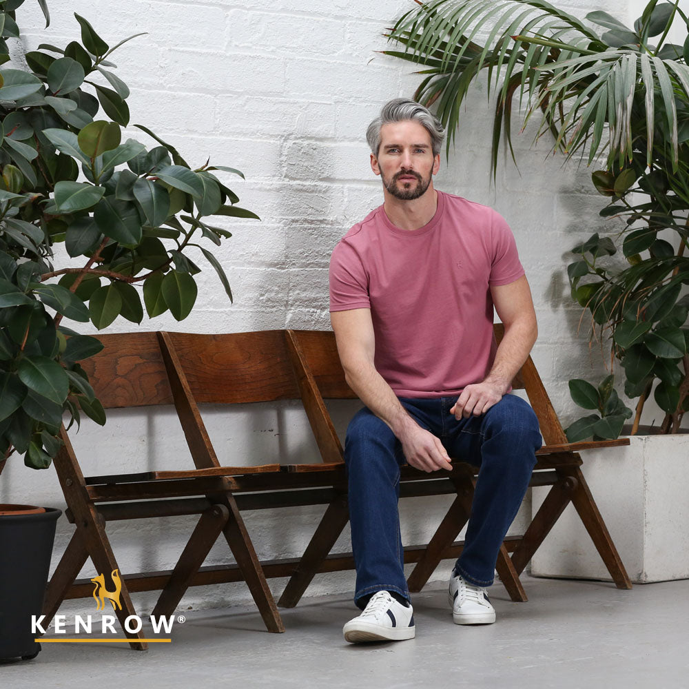 Kenrow Menswear Jax Brick Brushed Tee BRICK front view