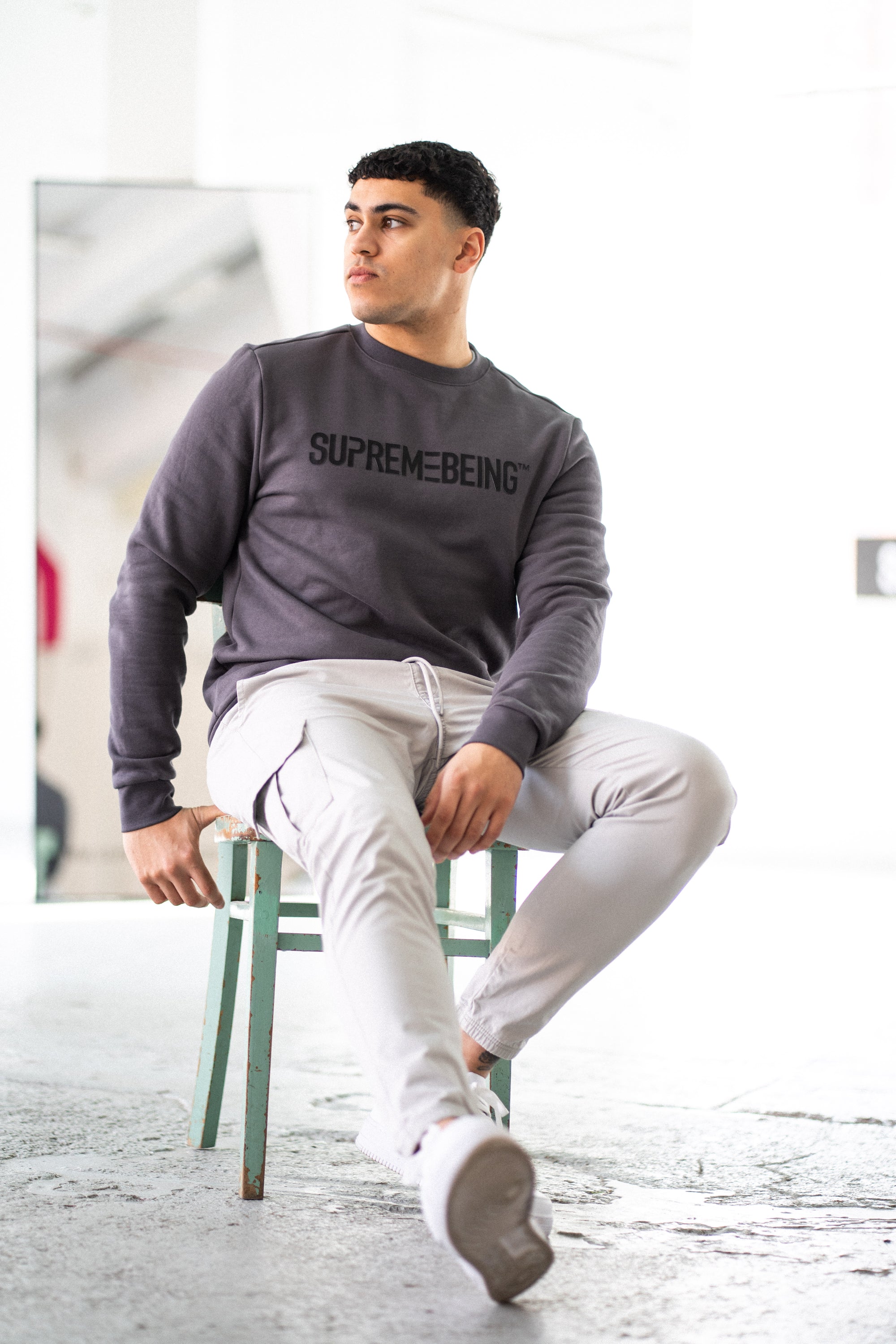 Men's Energy Dark Grey Sweatshirt-Model View
