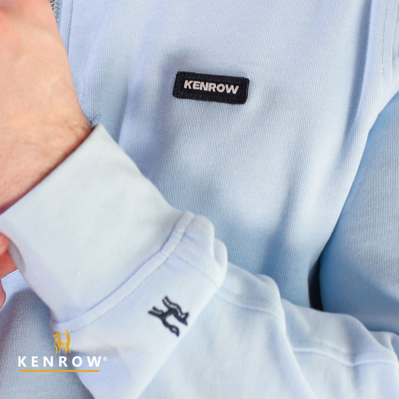 Kenrow Menswear Julien Sky Blue Half Zip Knit SKY BLUE detail view