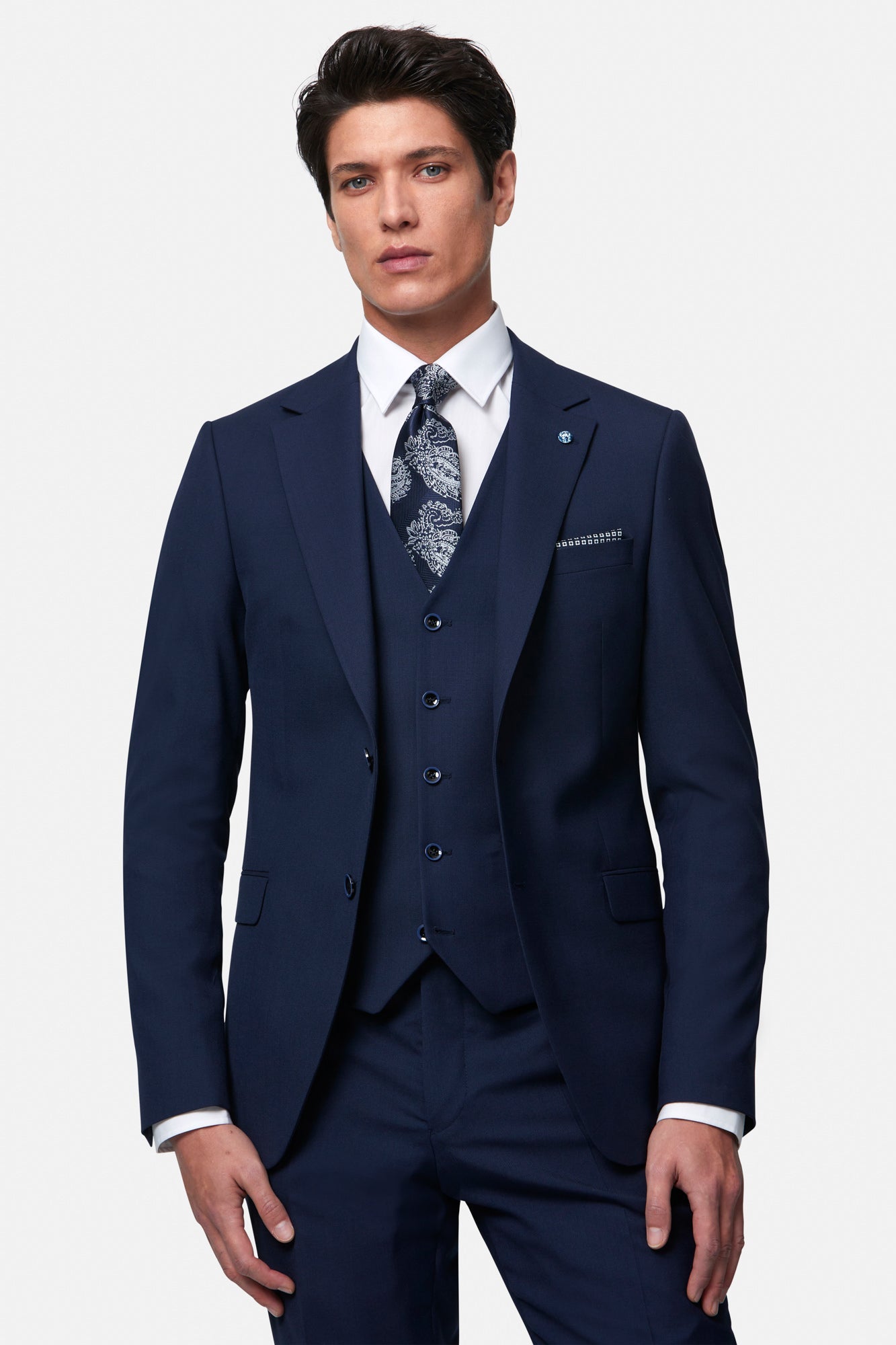 BENETTI James Navy Tapered Fit Jacket Navy front view