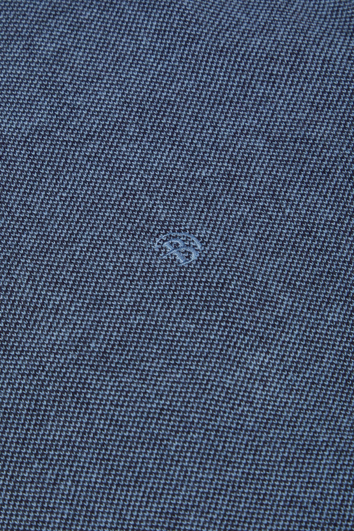 Close-up of Benetti Julius 1/4 Zip Smoke Knit with textured knit fabric and small embroidered logo.