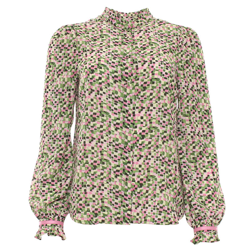 Floral patterned blouse on a white background