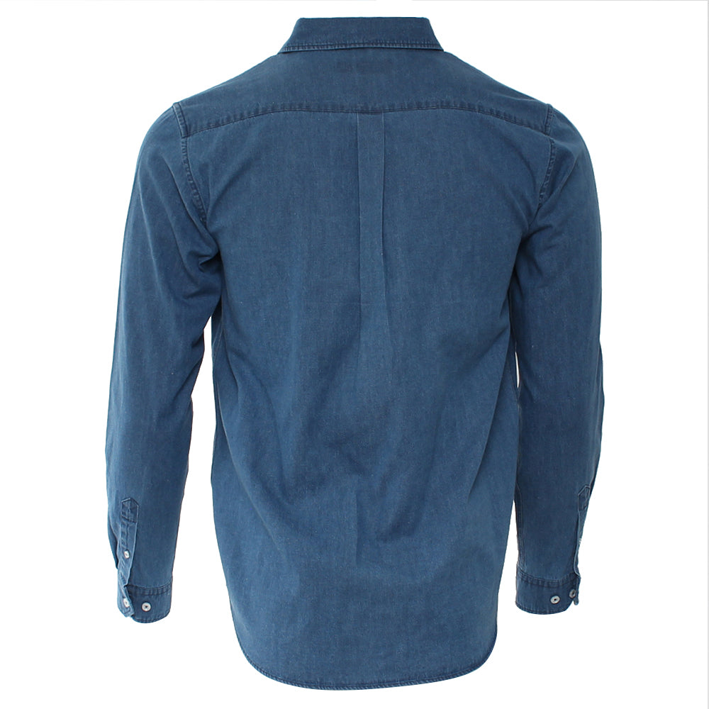 Men's Keenan Denim Mid Blue Shirt-Back View