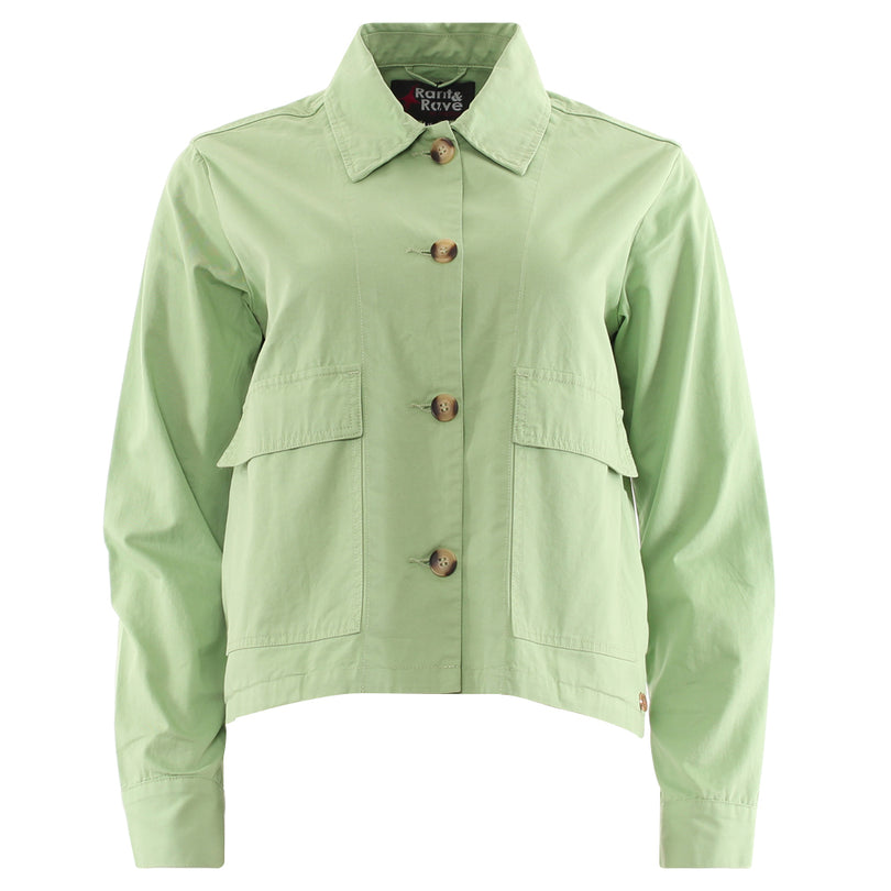 Ladies Kinsley Light Green Jacket-Ghost Front View