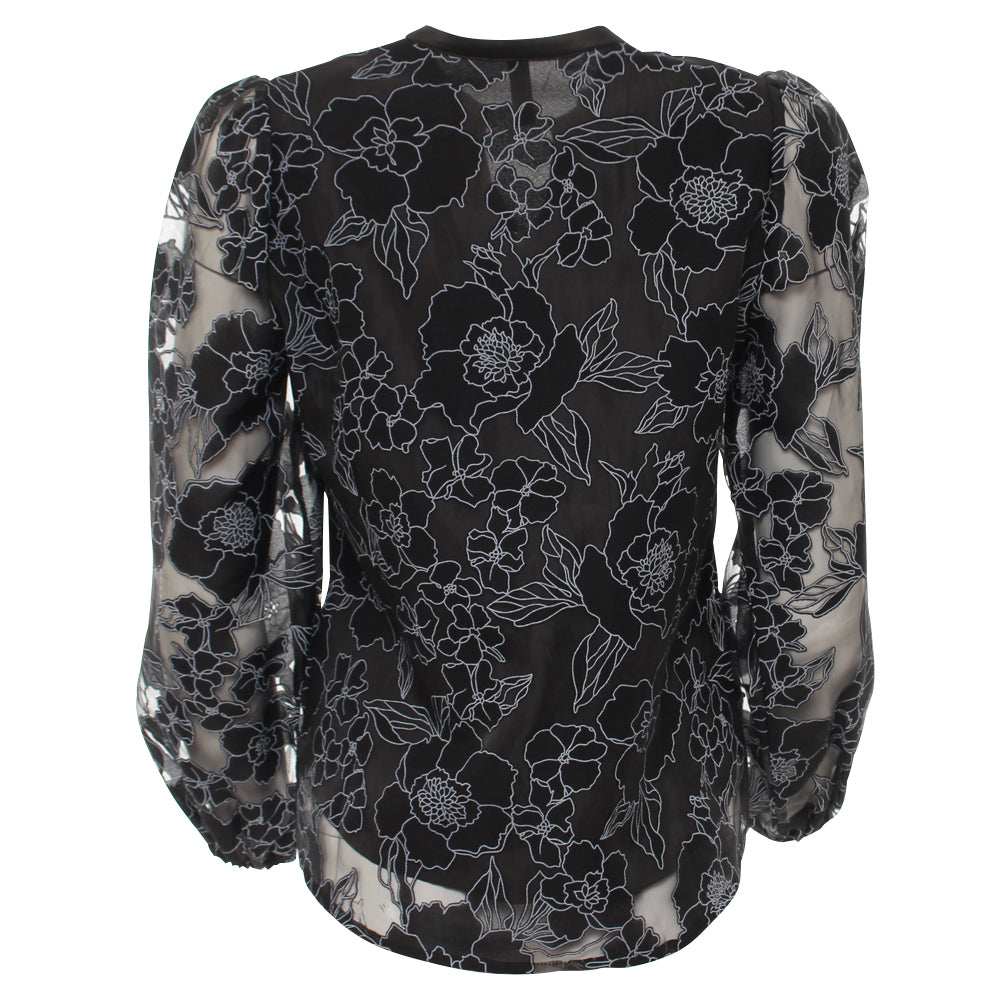 Ladies Layla Black Blouse-Back View