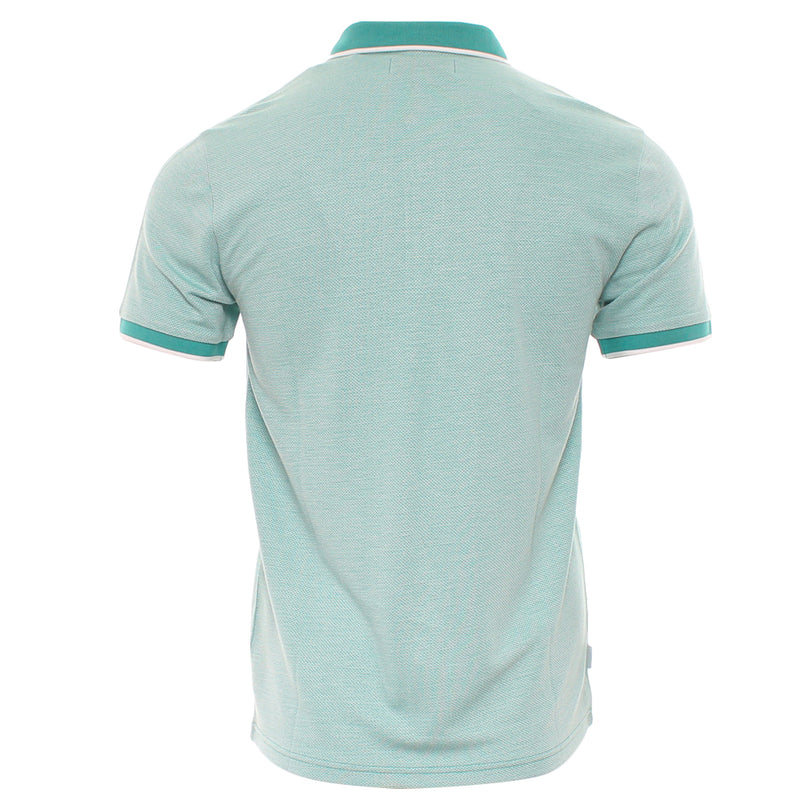 Men's Leigh Teal Polo Shirt-Back View