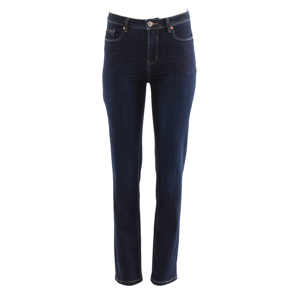 RANT & RAVE LADIES Lola Straight Mid Blue Jean Mid Blue front view