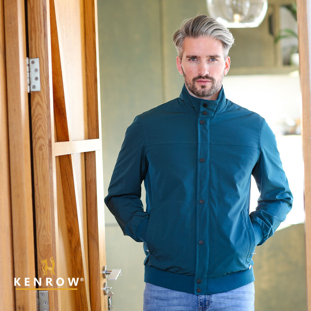 Kenrow Menswear Louis Dark Teal Jacket teal flat front view