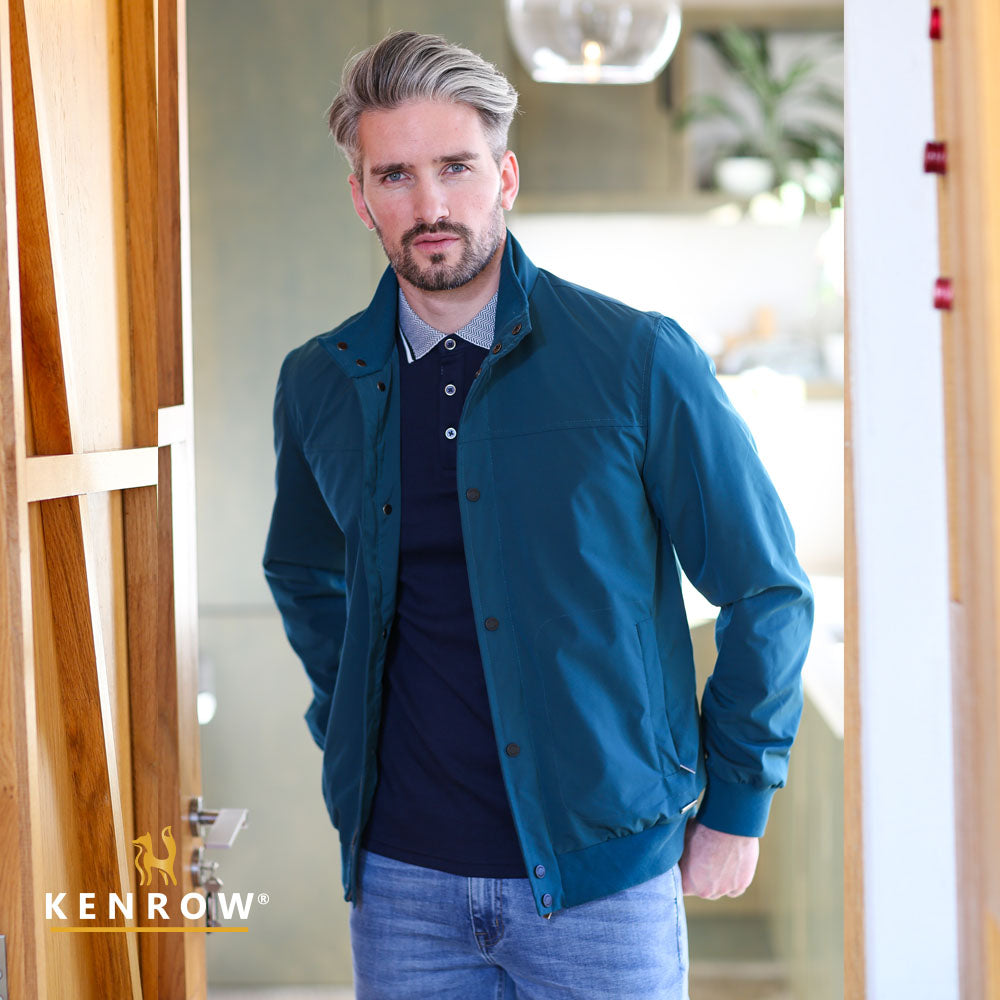 Men's Louis Dark Teal Jacket-Opened View