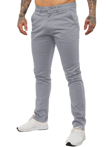 ENZO Enzo Light Grey Slim Fit Chino LIGHT GREY side view