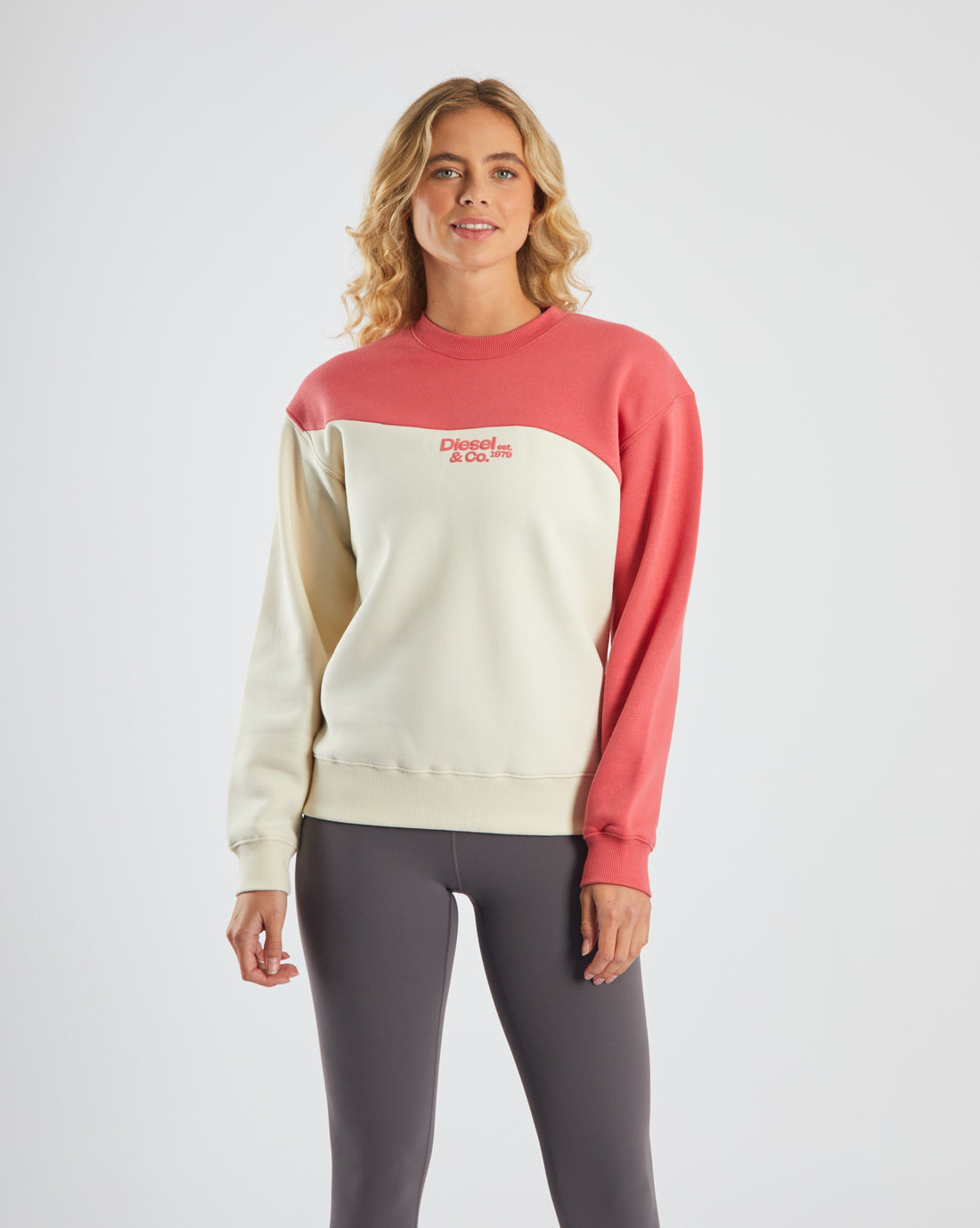 Ladies Laurine Sweater - Creme Multi-Front View