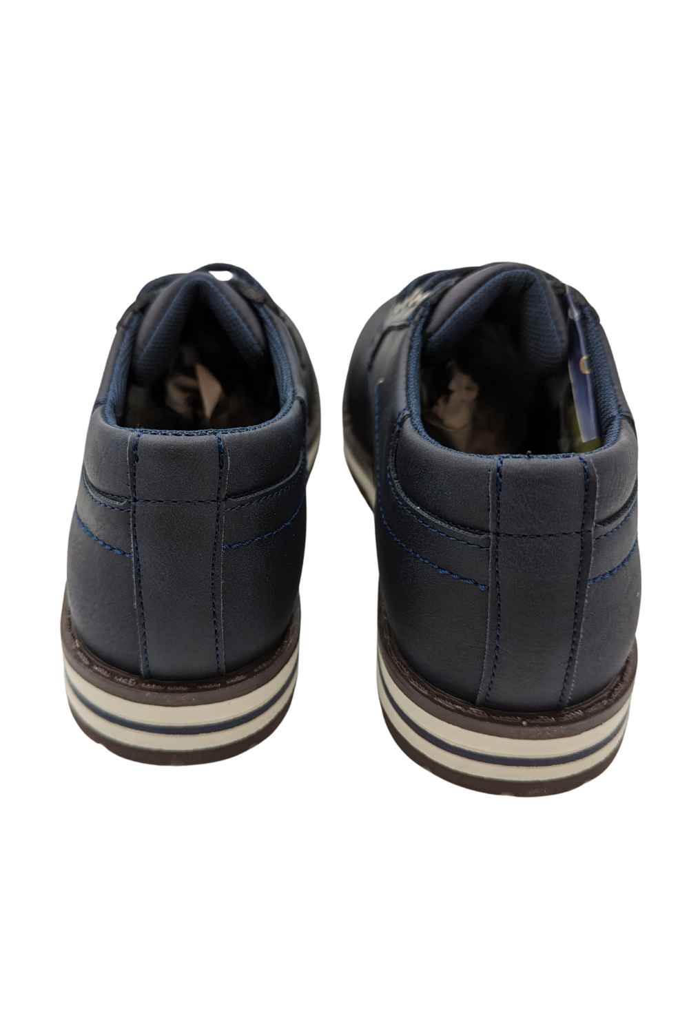 Leon Boys Navy Shoes-Heel view