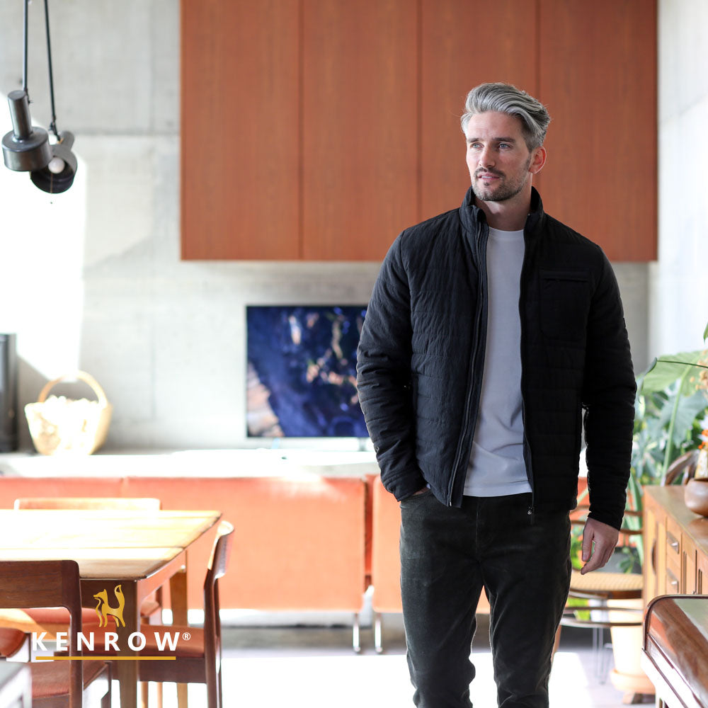 Men's Logan Black Jacket-Front View