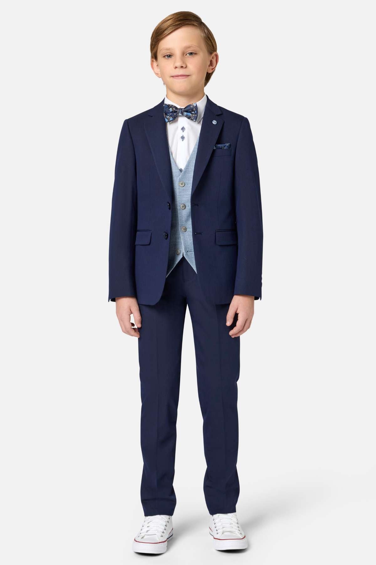 Benetti Boyswear Boys Lucas Blue Waistcoat Blue back view
