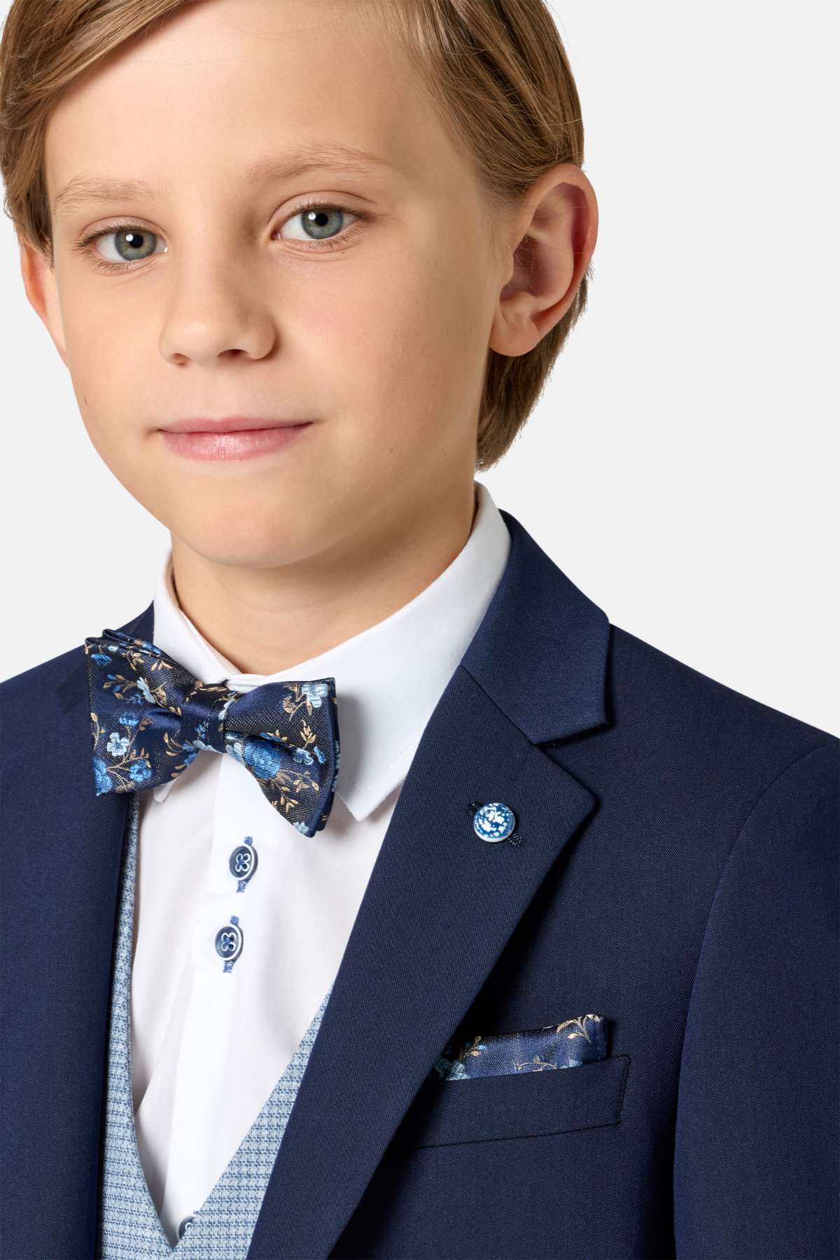 Benetti Boyswear Boys Lucas Blue Waistcoat Blue side view