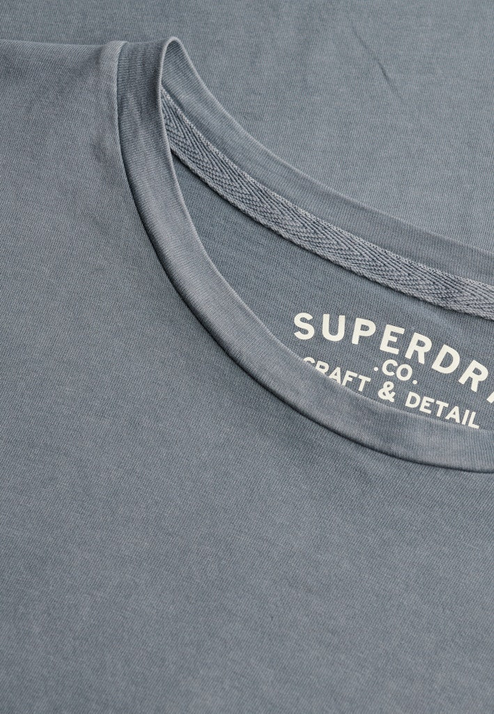 SUPERDRY Classic Essential Pocket Blue Mirage T-Shirt Blue Mirage back view