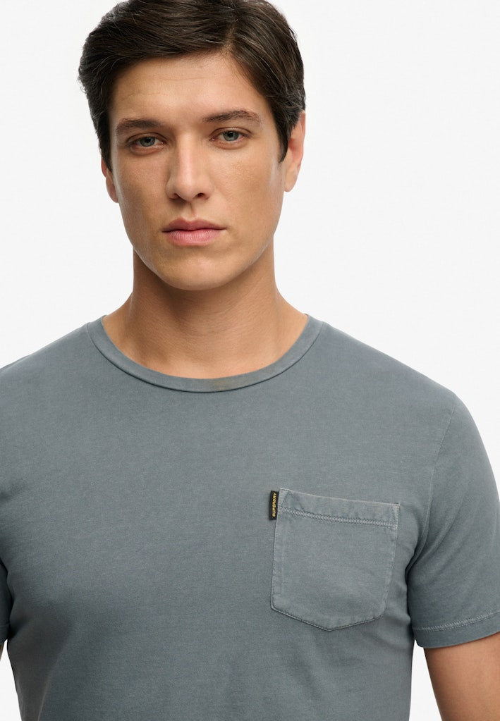 SUPERDRY Classic Essential Pocket Blue Mirage T-Shirt Blue Mirage side view