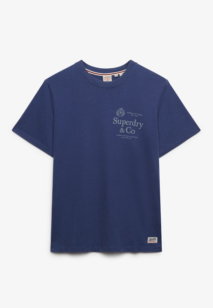 Superdry 1954 Company Relaxed Tee in Hampton Blue front view