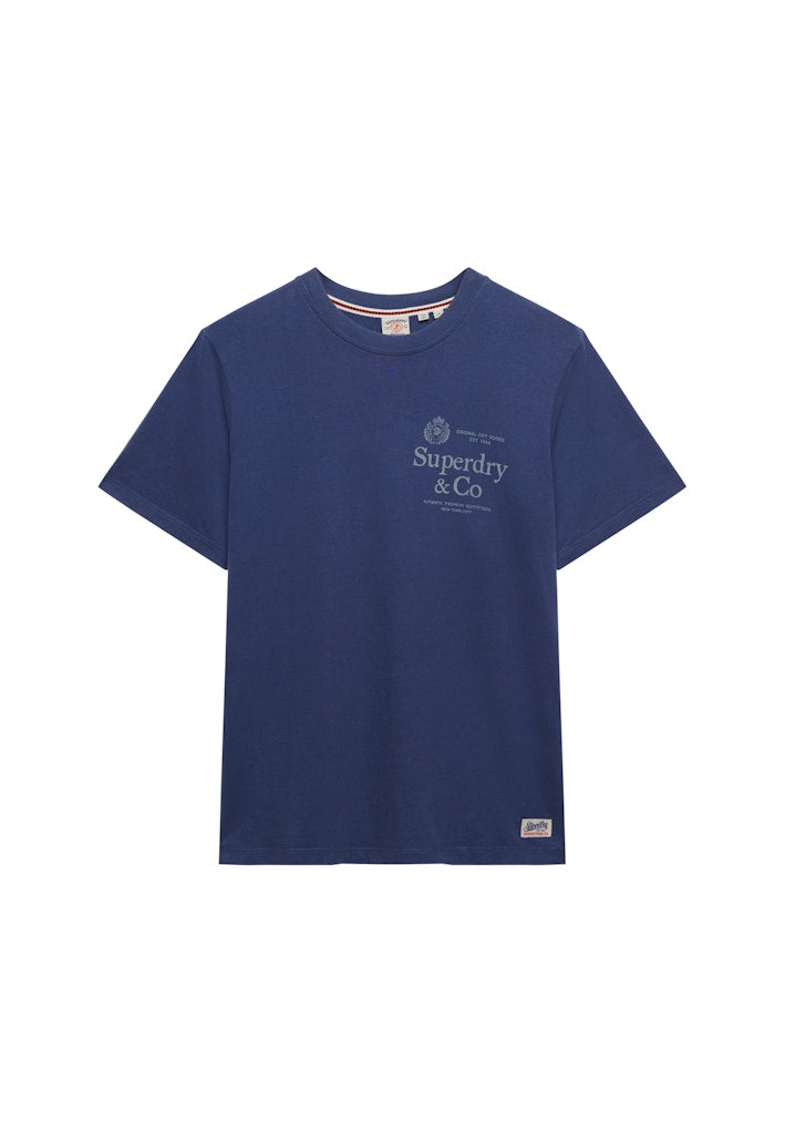 Superdry 1954 Company Relaxed Tee in Hampton Blue angled view