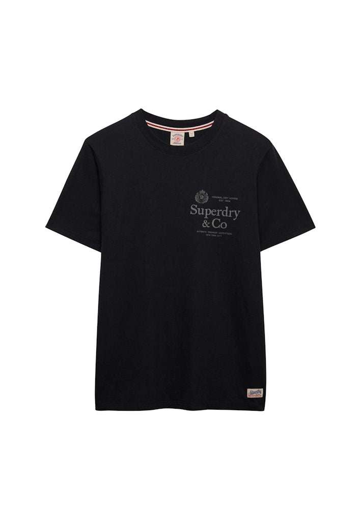 Superdry 1954 Company Relaxed Tee in Dark Navy angled view