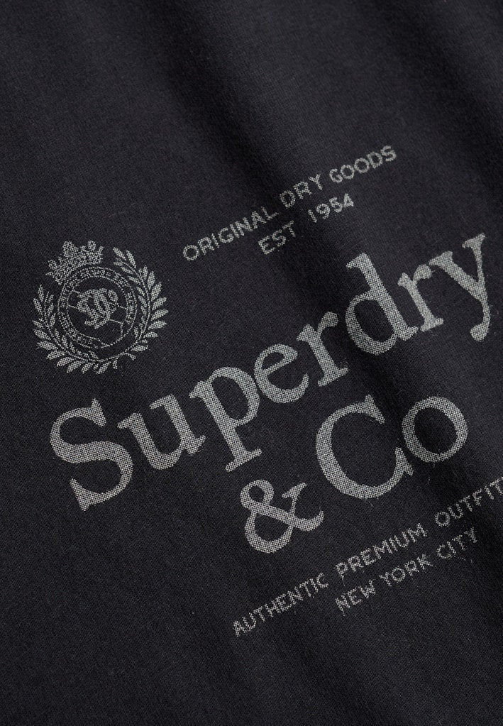 Superdry 1954 Company Relaxed Tee in Dark Navy logo print detail
